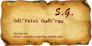 Sófalvi György névjegykártya